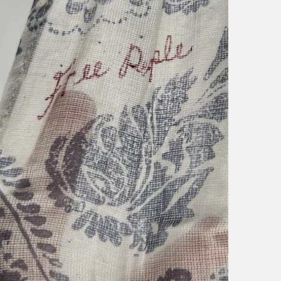 Free People Blue Paisley Linen Cloth Lightweight Shopping Tote Bag Reusable Boho - Picture 4 of 4